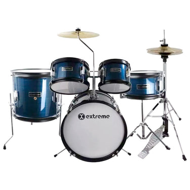 Bateria Extreme Junior Azul Rayado 5 Pzas Aro Negro, Exbt059